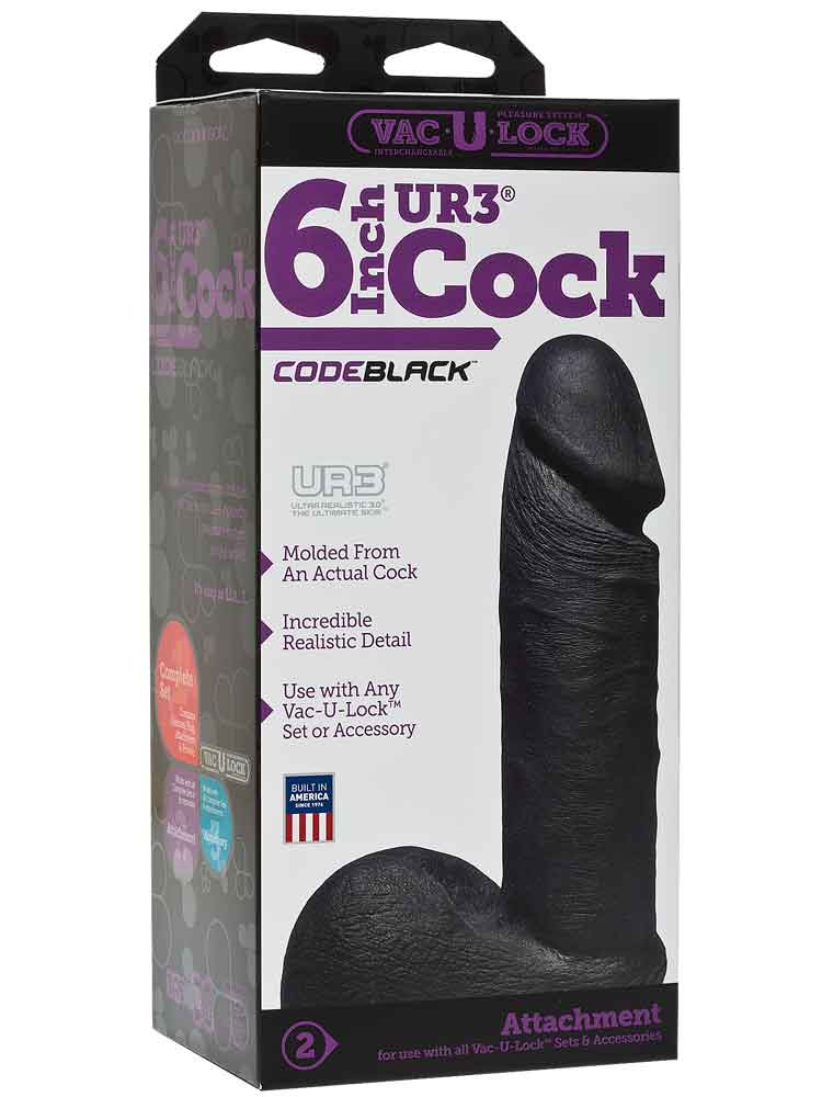 VAC-U-LOCK 8 inch UR3 Dildo - schwarz