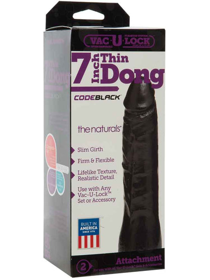 VAC-U-LOCK 7 inch THIN Dildo - schwarz