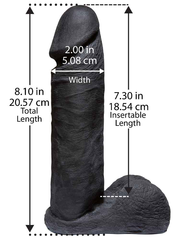 VAC-U-LOCK 8 inch Dildo ULTRASKYN - schwarz