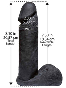 VAC-U-LOCK 8 inch Dildo ULTRASKYN - schwarz