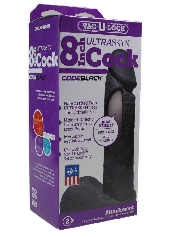 VAC-U-LOCK 8 inch Dildo ULTRASKYN - schwarz