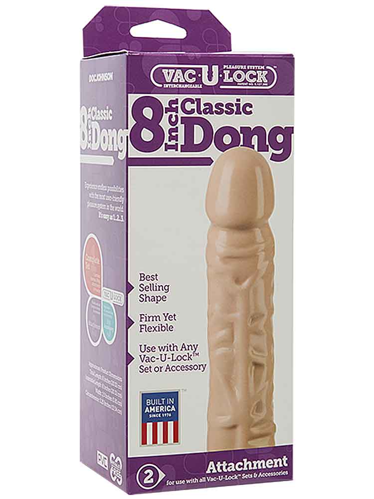 VAC-U-LOCK 8 inch Classic Dildo - hell