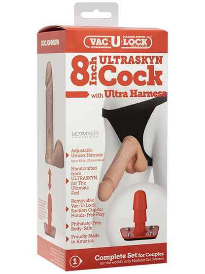 VAC-U-LOCK 8 inch Dildo ULTRA HARNESS Strap-on