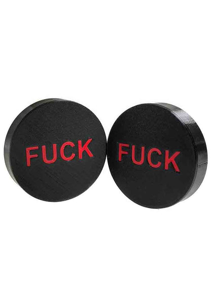XTRM Augenclips "FUCK" GP5 schwarz-rot