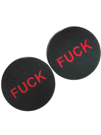 XTRM Augenclips "FUCK" GP5 schwarz-rot