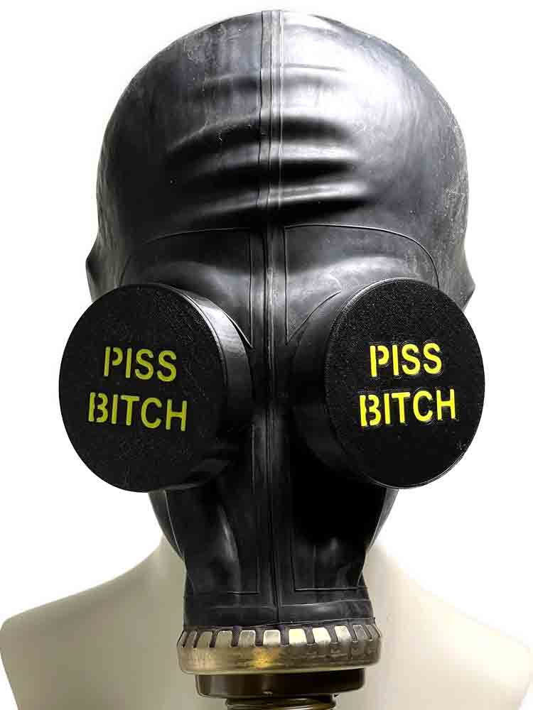 XTRM Augenclips "PISS BITCH" GP5 schwarz-gelb