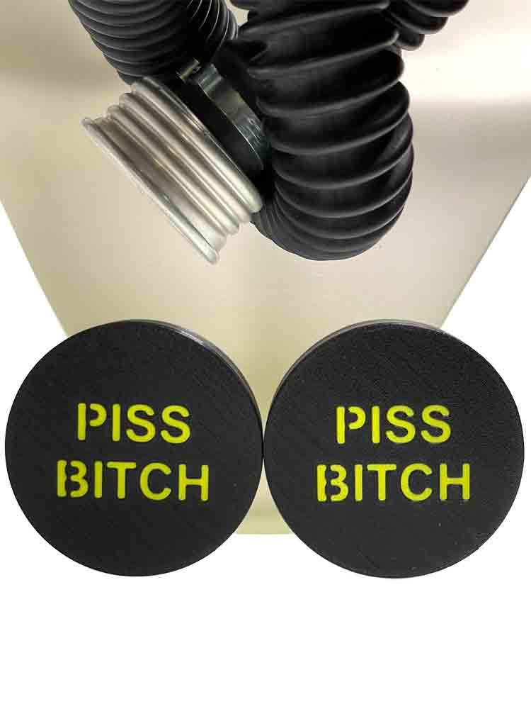 XTRM Augenclips "PISS BITCH" GP5 schwarz-gelb