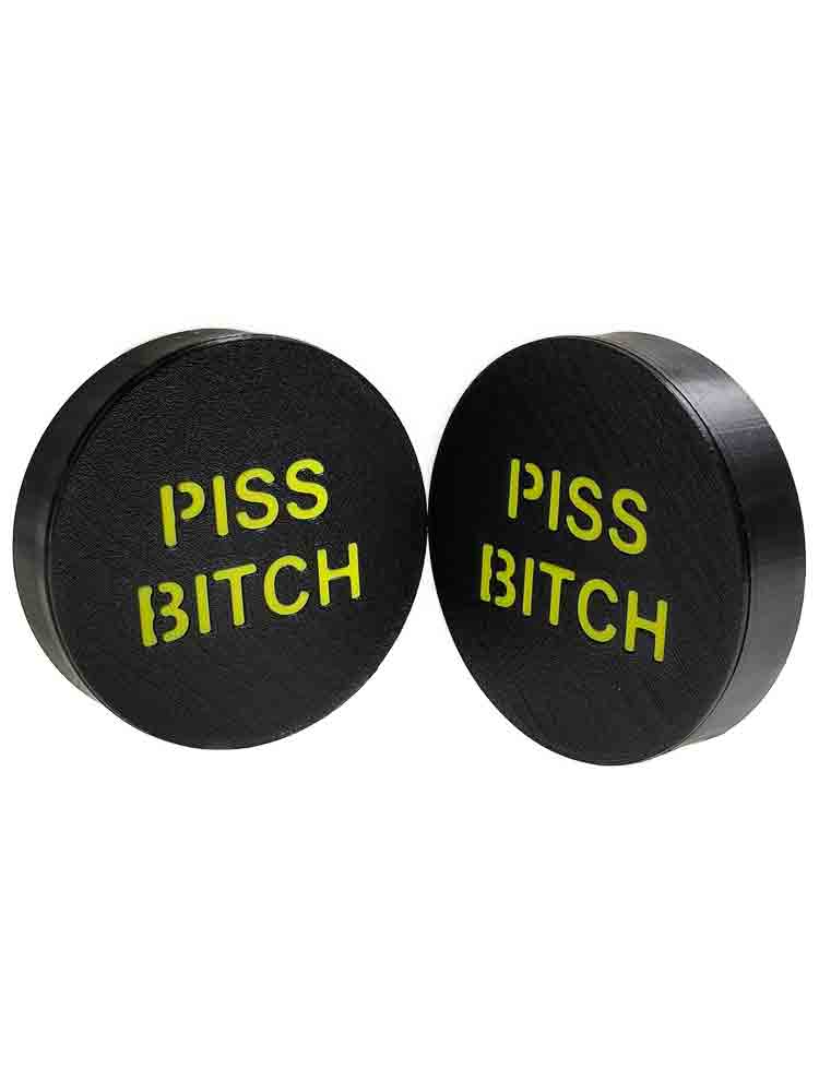 XTRM Augenclips "PISS BITCH" GP5 schwarz-gelb