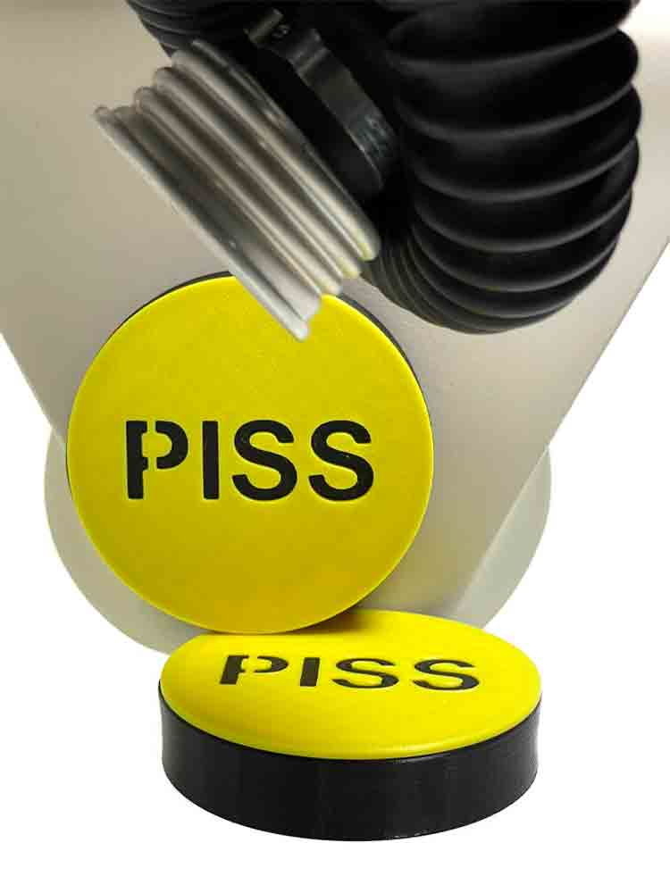 XTRM Augenclips "PISS" GP5 schwarz-gelb