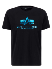 Alpha Industries Basic T-Shirt Foilprint schwarz-blau 